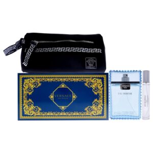 https://www.alwaysashley.art|Versace Eau Fraiche for Men 3 Piece Set (3.4 Oz Eau De Toilette Spray + 10ml Travel Spray + Versace Blue Trousse)|Image 1