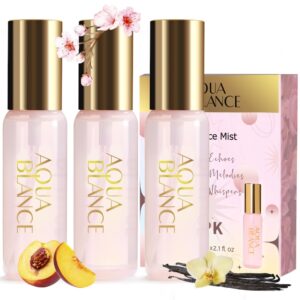 https://www.alwaysashley.art|AQUA BLANCE Body Spray for Women, Body Fragrance Mist Gift Set, 3-Pack, Each 60ml/2.1 FlOz, Travel Size Three Scents - Cherry Blossoms, Peach, Vanilla, Womens Body Spray|Image 1